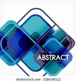 Square geometric abstract background, paper art design for cover design, book template, poster, cd cover illustration, flyer, website background