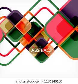 Square geometric abstract background, paper art design for cover design, book template, poster, cd cover illustration, flyer, website background