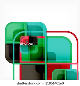 Square geometric abstract background, paper art design for cover design, book template, poster, cd cover illustration, flyer, website background