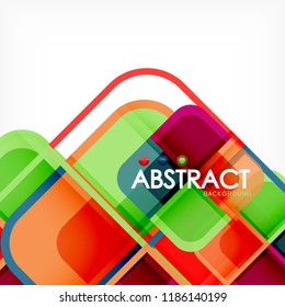 Square geometric abstract background, paper art design for cover design, book template, poster, cd cover illustration, flyer, website background