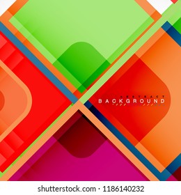 Square geometric abstract background, paper art design for cover design, book template, poster, cd cover illustration, flyer, website background