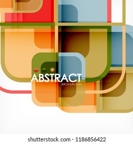 Square geometric abstract background, paper art design for cover design, book template, poster, cd cover illustration, flyer, website background