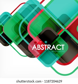Square geometric abstract background, paper art design for cover design, book template, poster, cd cover illustration, flyer, website background