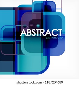 Square geometric abstract background, paper art design for cover design, book template, poster, cd cover illustration, flyer, website background