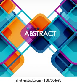 Square geometric abstract background, paper art design for cover design, book template, poster, cd cover illustration, flyer, website background