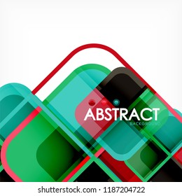 Square geometric abstract background, paper art design for cover design, book template, poster, cd cover illustration, flyer, website background