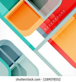 Square geometric abstract background, paper art design for cover design, book template, poster, cd cover illustration, flyer, website background