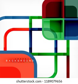 Square geometric abstract background, paper art design for cover design, book template, poster, cd cover illustration, flyer, website background