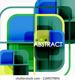 Square geometric abstract background, paper art design for cover design, book template, poster, cd cover illustration, flyer, website background