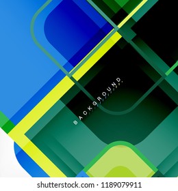 Square geometric abstract background, paper art design for cover design, book template, poster, cd cover illustration, flyer, website background