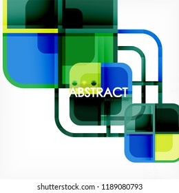 quadratischer, geometrischer abstrakter Hintergrund, Design der Papierkunst für das Cover-Design, Buchvorlage, Poster, CD-Titelgrafik, Flyer, Website-Hintergrund