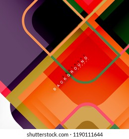 Square geometric abstract background, paper art design for cover design, book template, poster, cd cover illustration, flyer, website background