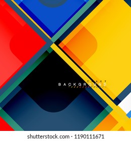 Square geometric abstract background, paper art design for cover design, book template, poster, cd cover illustration, flyer, website background