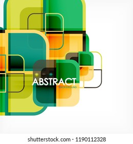 Square geometric abstract background, paper art design for cover design, book template, poster, cd cover illustration, flyer, website background