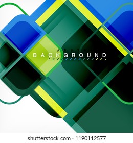 quadratischer, geometrischer abstrakter Hintergrund, Design der Papierkunst für das Cover-Design, Buchvorlage, Poster, CD-Titelgrafik, Flyer, Website-Hintergrund
