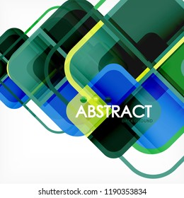 quadratischer, geometrischer abstrakter Hintergrund, Design der Papierkunst für das Cover-Design, Buchvorlage, Poster, CD-Titelgrafik, Flyer, Website-Hintergrund