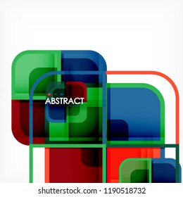 quadratischer, geometrischer abstrakter Hintergrund, Design der Papierkunst für das Cover-Design, Buchvorlage, Poster, CD-Titelgrafik, Flyer, Website-Hintergrund
