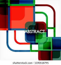 Square geometric abstract background, paper art design for cover design, book template, poster, cd cover illustration, flyer, website background