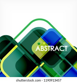 quadratischer, geometrischer abstrakter Hintergrund, Design der Papierkunst für das Cover-Design, Buchvorlage, Poster, CD-Titelgrafik, Flyer, Website-Hintergrund