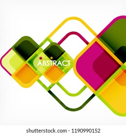 Square geometric abstract background, paper art design for cover design, book template, poster, cd cover illustration, flyer, website background