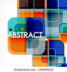 quadratischer, geometrischer abstrakter Hintergrund, Design der Papierkunst für das Cover-Design, Buchvorlage, Poster, CD-Titelgrafik, Flyer, Website-Hintergrund