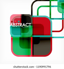 Square geometric abstract background, paper art design for cover design, book template, poster, cd cover illustration, flyer, website background