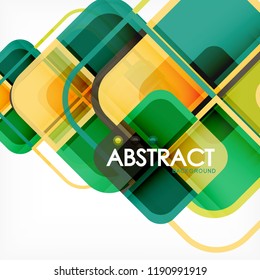Square geometric abstract background, paper art design for cover design, book template, poster, cd cover illustration, flyer, website background