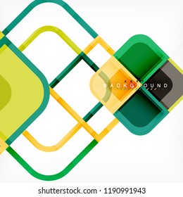 Square geometric abstract background, paper art design for cover design, book template, poster, cd cover illustration, flyer, website background
