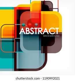 quadratischer, geometrischer abstrakter Hintergrund, Design der Papierkunst für das Cover-Design, Buchvorlage, Poster, CD-Titelgrafik, Flyer, Website-Hintergrund