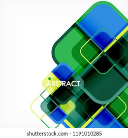 Square geometric abstract background, paper art design for cover design, book template, poster, cd cover illustration, flyer, website background