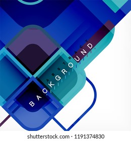 Square geometric abstract background, paper art design for cover design, book template, poster, cd cover illustration, flyer, website background