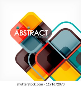 Square geometric abstract background, paper art design for cover design, book template, poster, cd cover illustration, flyer, website background