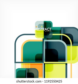 Square geometric abstract background, paper art design for cover design, book template, poster, cd cover illustration, flyer, website background