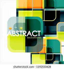 Square geometric abstract background, paper art design for cover design, book template, poster, cd cover illustration, flyer, website background