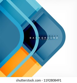 Square geometric abstract background, paper art design for cover design, book template, poster, cd cover illustration, flyer, website background