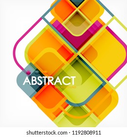 quadratischer, geometrischer abstrakter Hintergrund, Design der Papierkunst für das Cover-Design, Buchvorlage, Poster, CD-Titelgrafik, Flyer, Website-Hintergrund