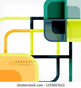 Square geometric abstract background, paper art design for cover design, book template, poster, cd cover illustration, flyer, website background
