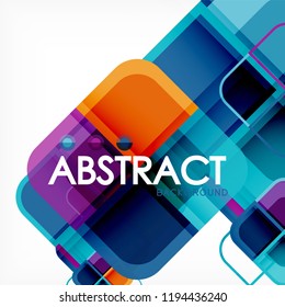 Square geometric abstract background, paper art design for cover design, book template, poster, cd cover illustration, flyer, website background