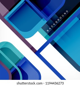 Square geometric abstract background, paper art design for cover design, book template, poster, cd cover illustration, flyer, website background