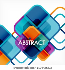 Square geometric abstract background, paper art design for cover design, book template, poster, cd cover illustration, flyer, website background