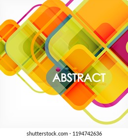 Square geometric abstract background, paper art design for cover design, book template, poster, cd cover illustration, flyer, website background