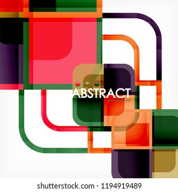 Square geometric abstract background, paper art design for cover design, book template, poster, cd cover illustration, flyer, website background