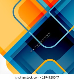 Square geometric abstract background, paper art design for cover design, book template, poster, cd cover illustration, flyer, website background