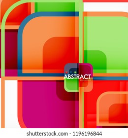 Square geometric abstract background, paper art design for cover design, book template, poster, cd cover illustration, flyer, website background