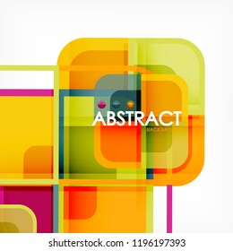 Square geometric abstract background, paper art design for cover design, book template, poster, cd cover illustration, flyer, website background