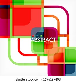 Square geometric abstract background, paper art design for cover design, book template, poster, cd cover illustration, flyer, website background