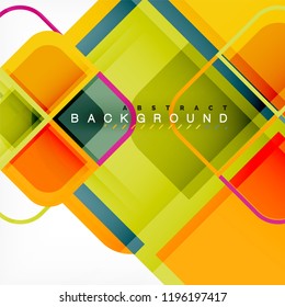 Square geometric abstract background, paper art design for cover design, book template, poster, cd cover illustration, flyer, website background