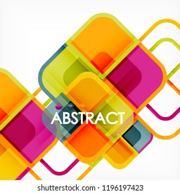 Square geometric abstract background, paper art design for cover design, book template, poster, cd cover illustration, flyer, website background