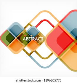 quadratischer, geometrischer abstrakter Hintergrund, Design der Papierkunst für das Cover-Design, Buchvorlage, Poster, CD-Titelgrafik, Flyer, Website-Hintergrund