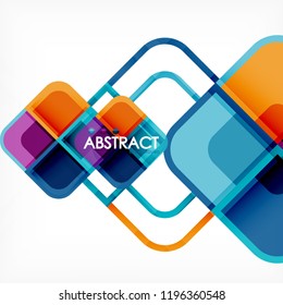 Square geometric abstract background, paper art design for cover design, book template, poster, cd cover illustration, flyer, website background